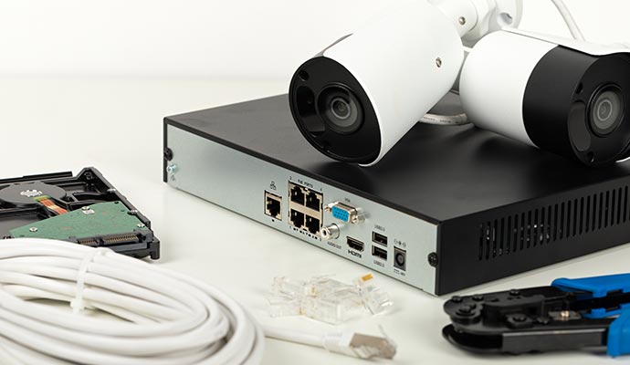 NVR home security camera system with controller