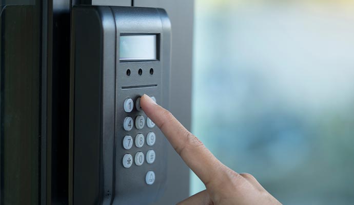 Person entering code security