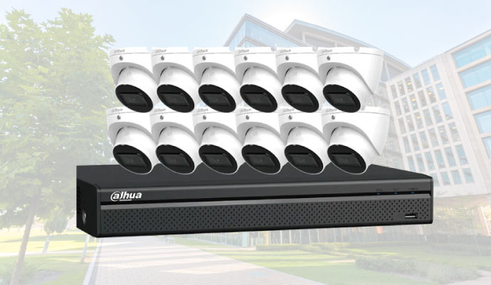 Dahua security cameras with a Network Video Recorder (NVR) unit