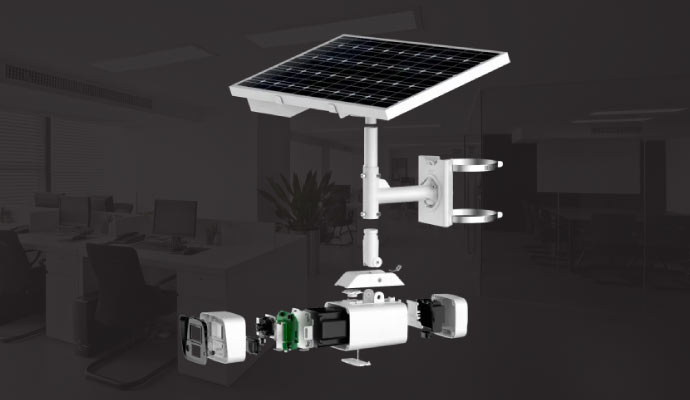 Solar-powered security camera with multiple components