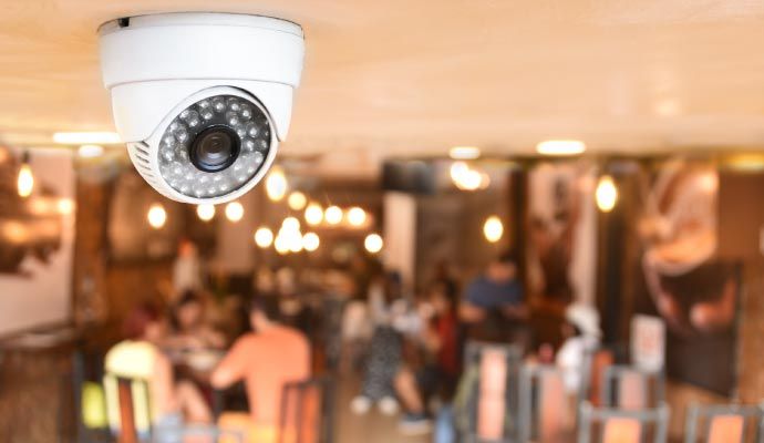 Security camera in restaurant