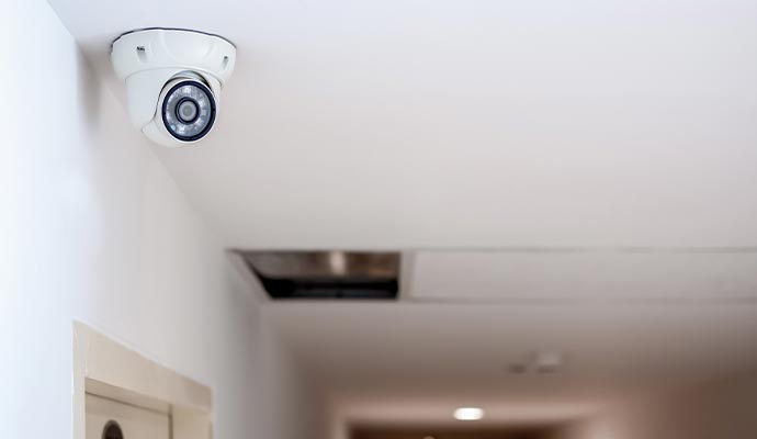 Security camera on the ceiling