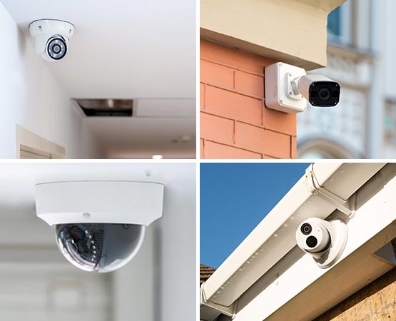 Collage of security cameras