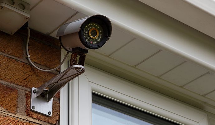 Installed analog camera