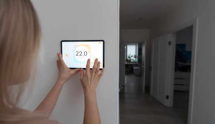 Person using interactive panel