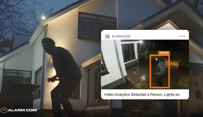 Security camera detecting burglary
