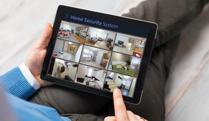 A person video monitoring through tablet