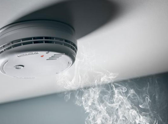 Smoke detector on the ceiling