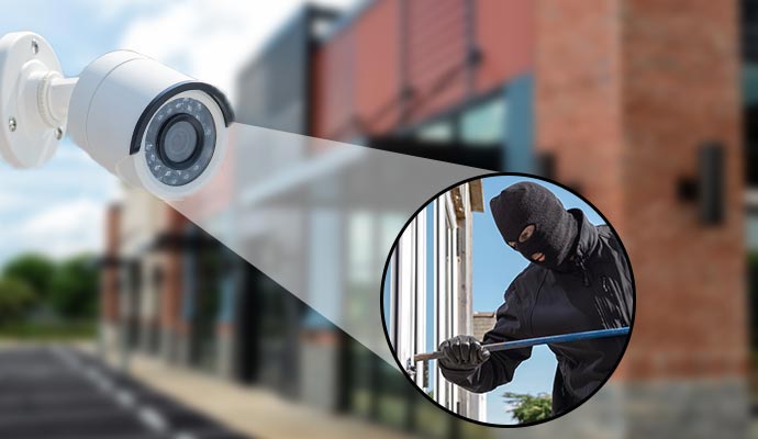 Security camera detecting unauthorized access