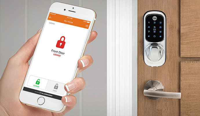 Yale smart lock with Alarm.com app
